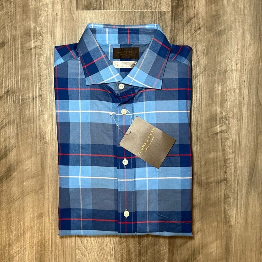 Thomas Dean Collection Short Sleeve Button Down - Small